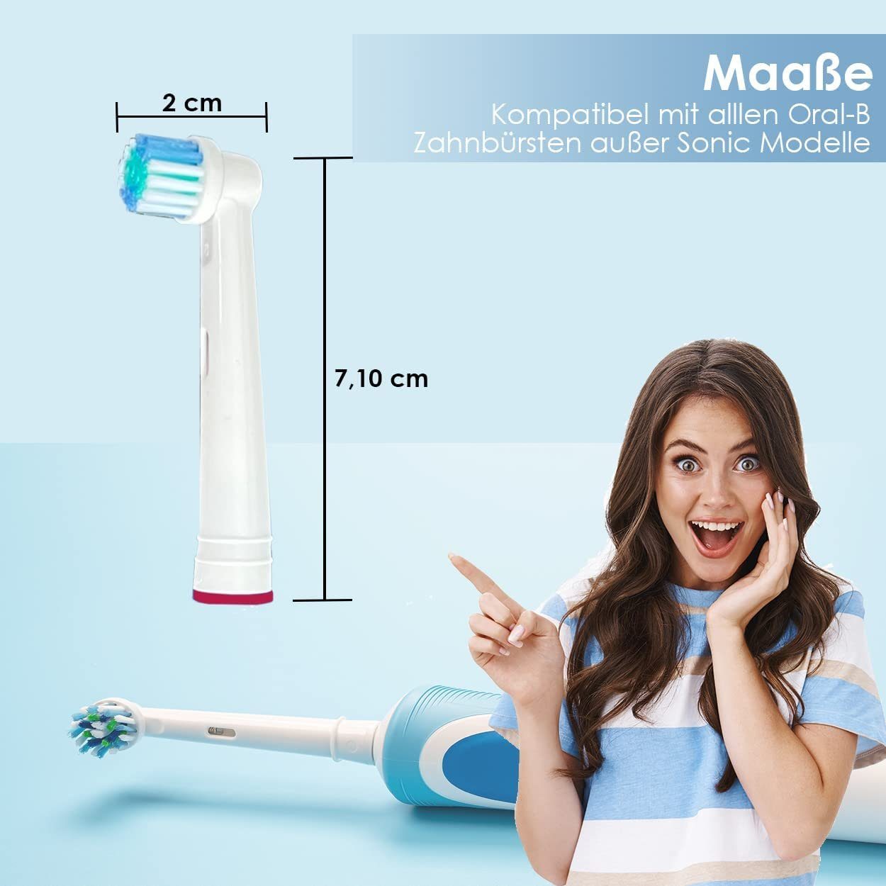 Sibastore Aufsteckbürsten Aufsteckbürsten für Oral B elektrische Zahnbürsten Wechselkopf, Verbesserung der Zahnfleischgesundheit, Für Kinder & Jugendlichen und Erwachsene geeignet, Extra weiche Borsten, Kompatibel mit ORAL B elektrischen Zahnbürsten