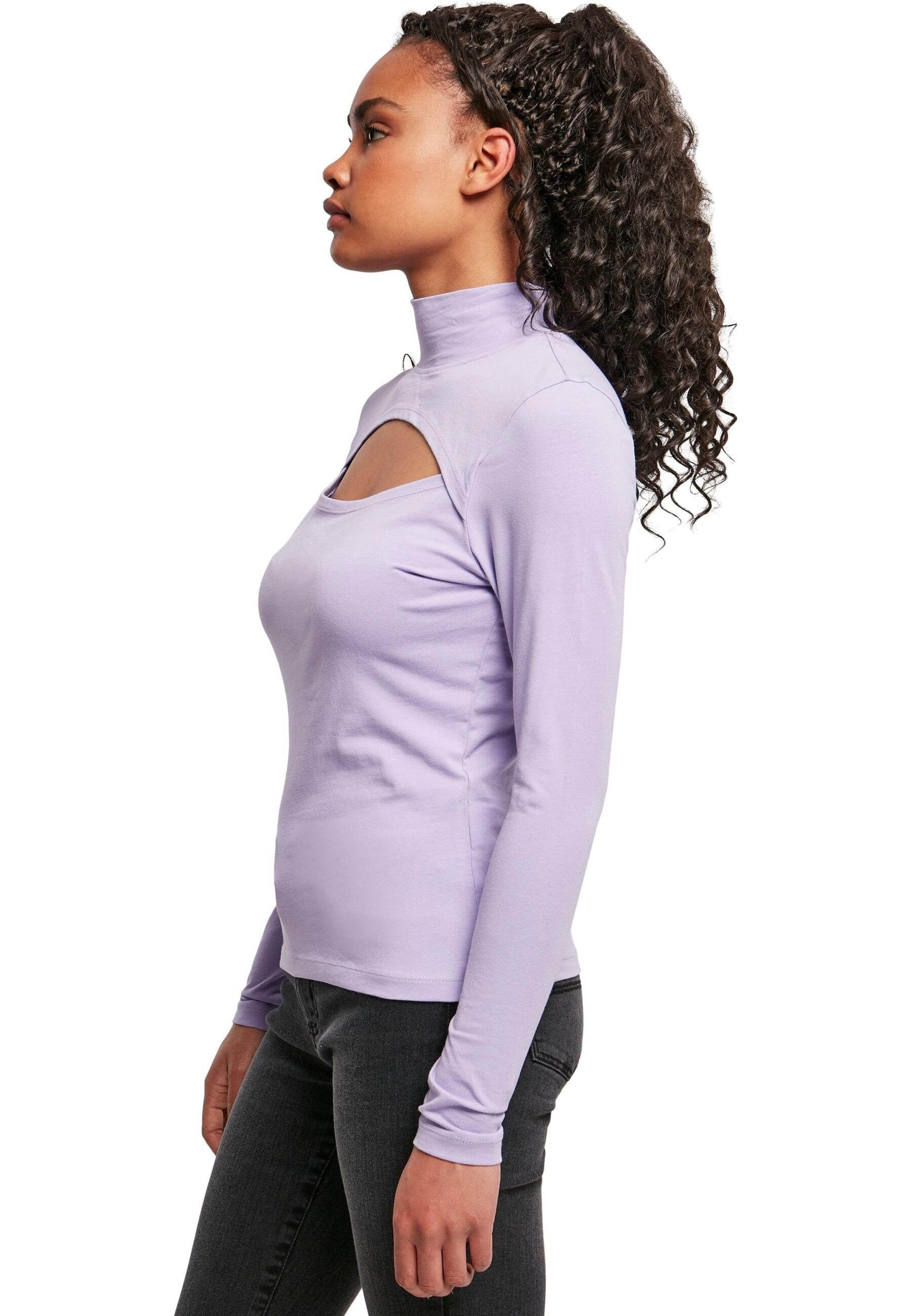 URBAN CLASSICS Langarmshirt Damen Ladies Cut-Out Turtleneck Longsleeve (1-tlg)