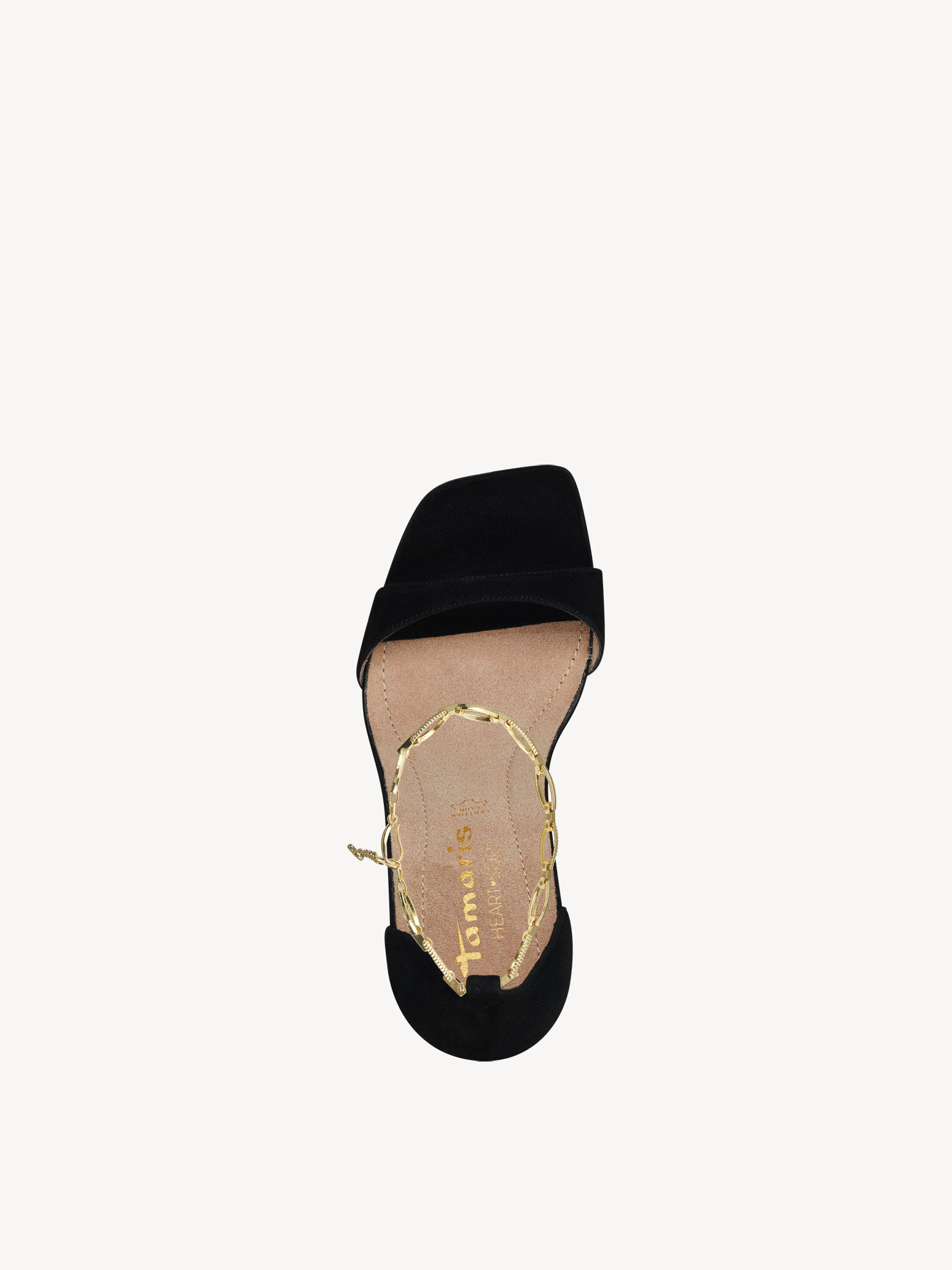 Sandale à talon en cuir - noir