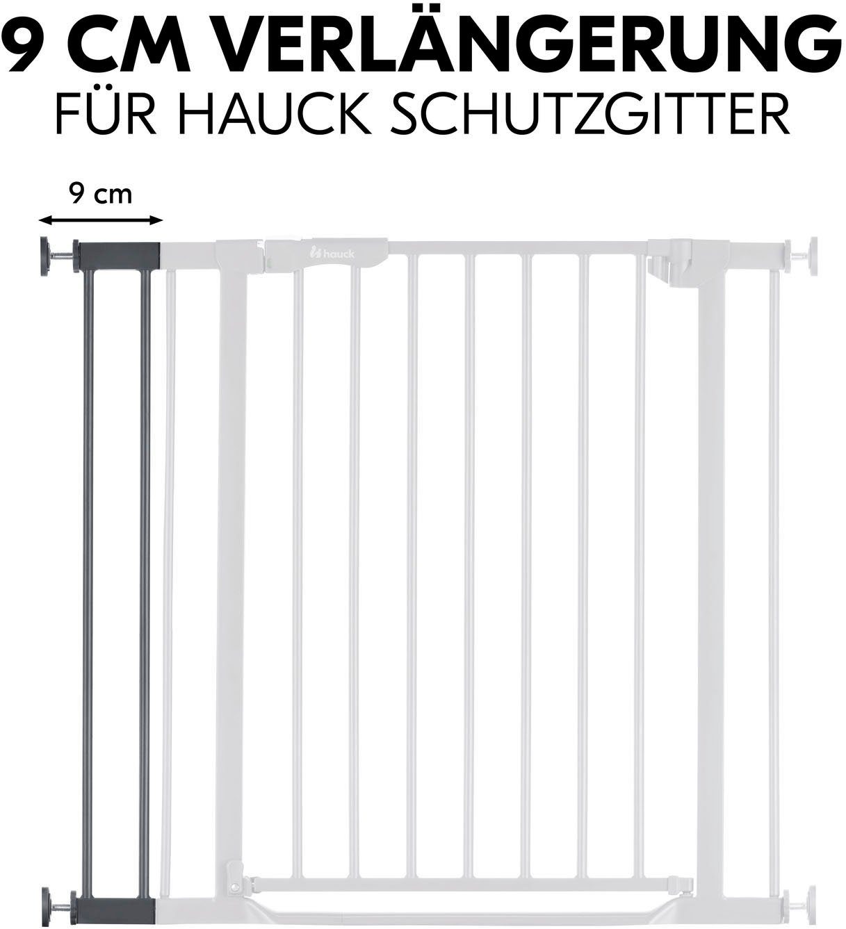 Hauck Verlängerung für Türschutzgitter Extension, 9 cm, Dark Grey