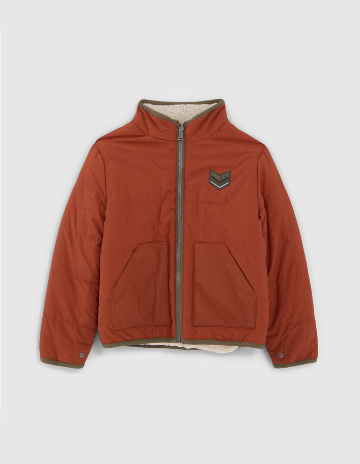 Parka 3-en-1 kaki et doudoune réversible garçon