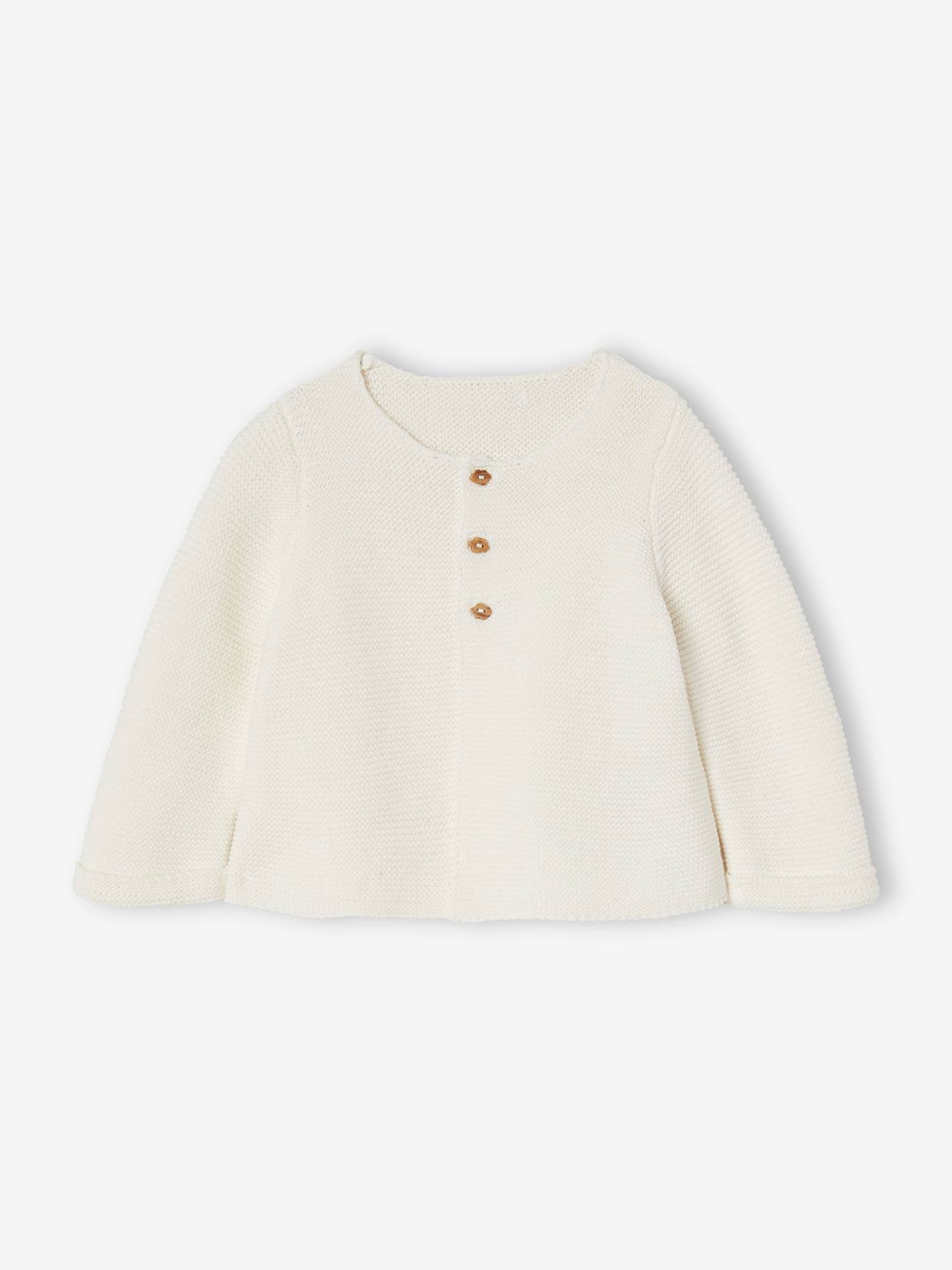 Cardigan en coton bébé fine jauge BASICS cappuccino