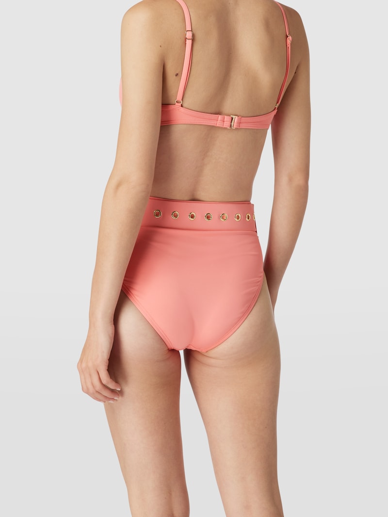 Bikini-Hose mit Label-Detail Modell 'Solids High Waist' in rosé