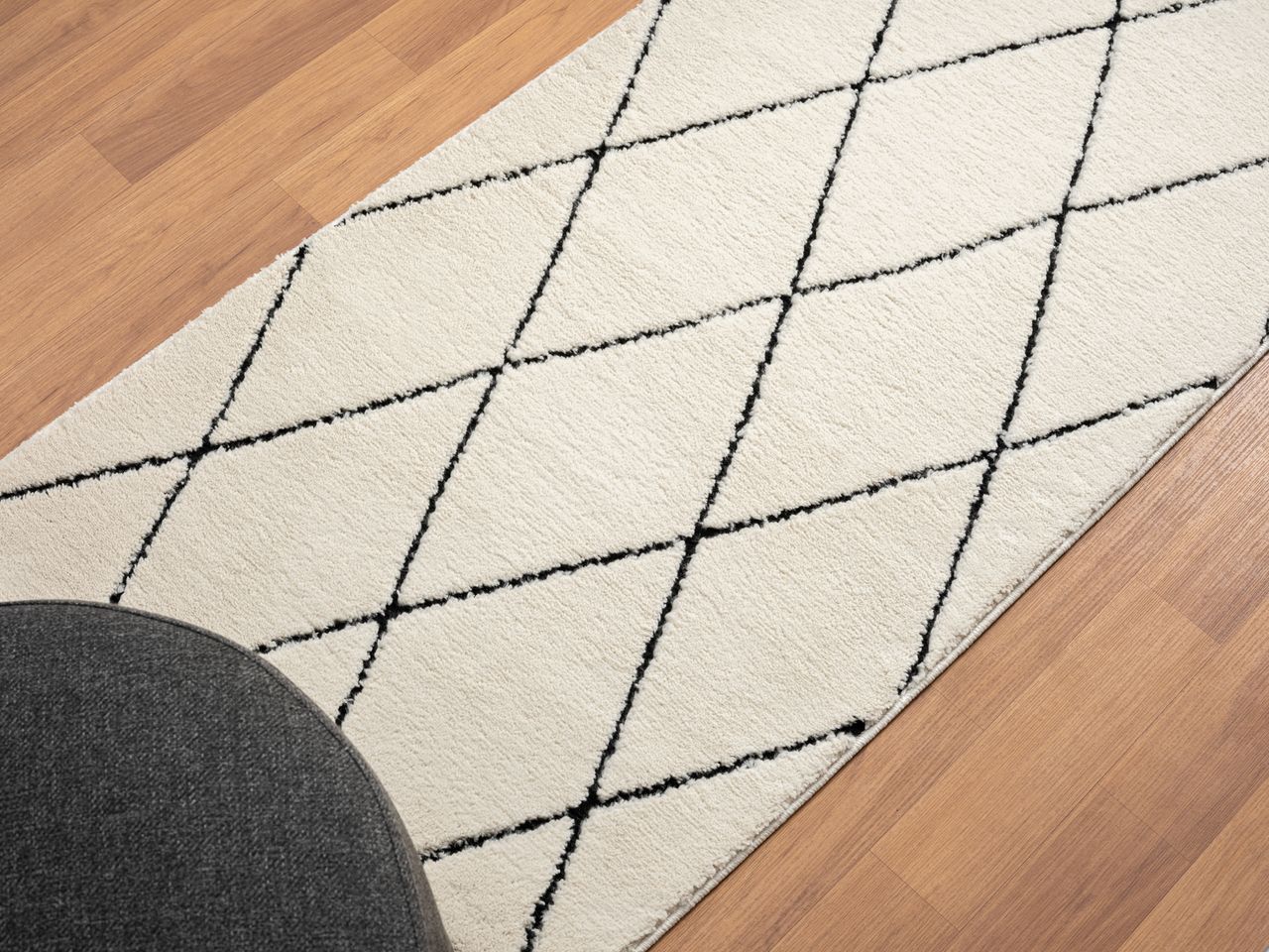 MyFlair Teppich Moroccan Sketch, 100 cm x 200 cm, Farbe weiß, rechteckig, Florhöhe 19mm