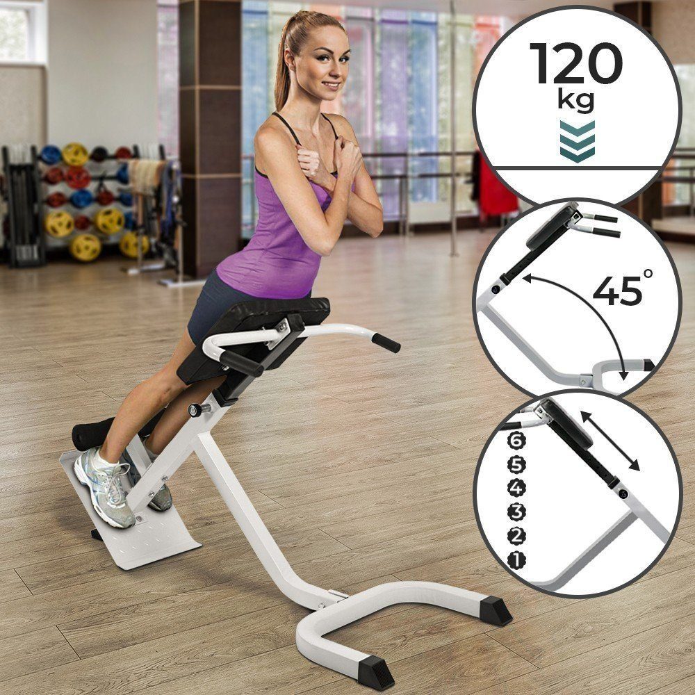Physionics Rückentrainer Hyperextension Rückentrainer -Bauchtrainer, Rückenstrecker, Gerät