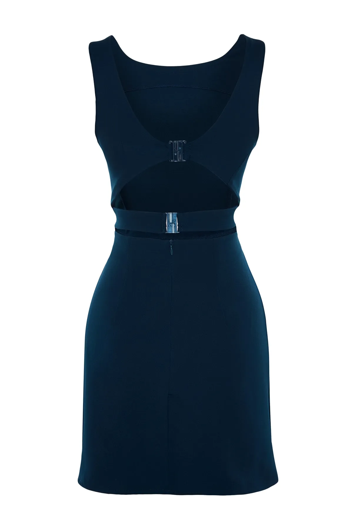 Trendyol Collection  Ärmelloses, gewebtes Minikleid mit gewebtem Rücken und Petrol-Taille, detailliertes Detail TWOSS23EL01273