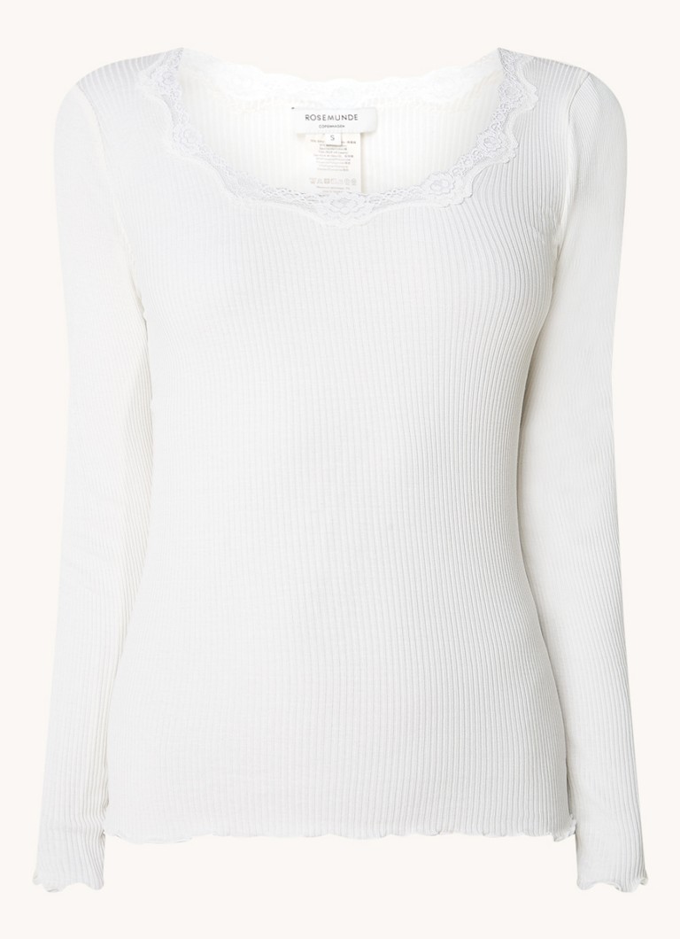 Camicia a maniche lunghe Rosemunde Babette in misto seta con dettagli in pizzo