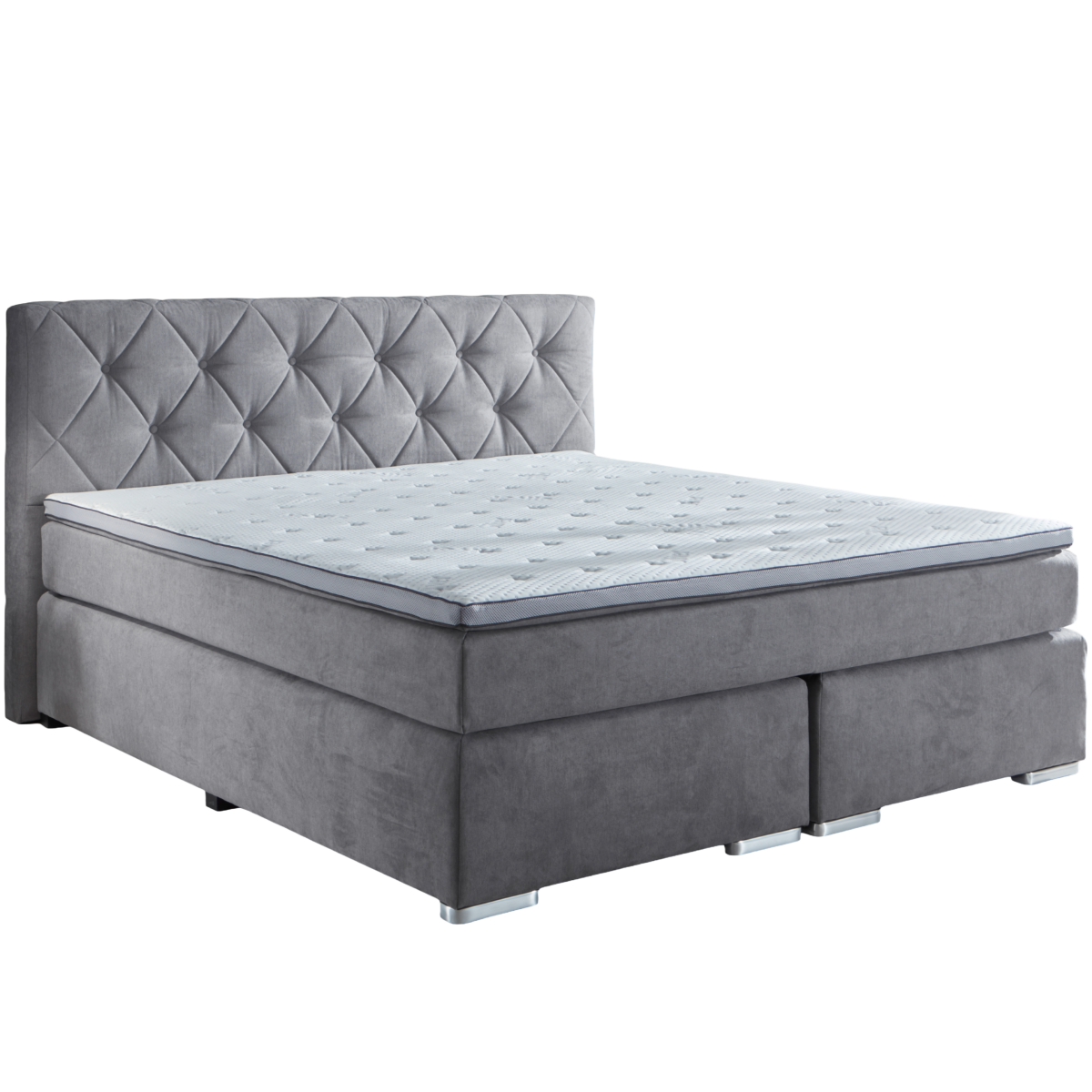 Sun Garden Boxspringbett Baker Silber 180 x 200 cm