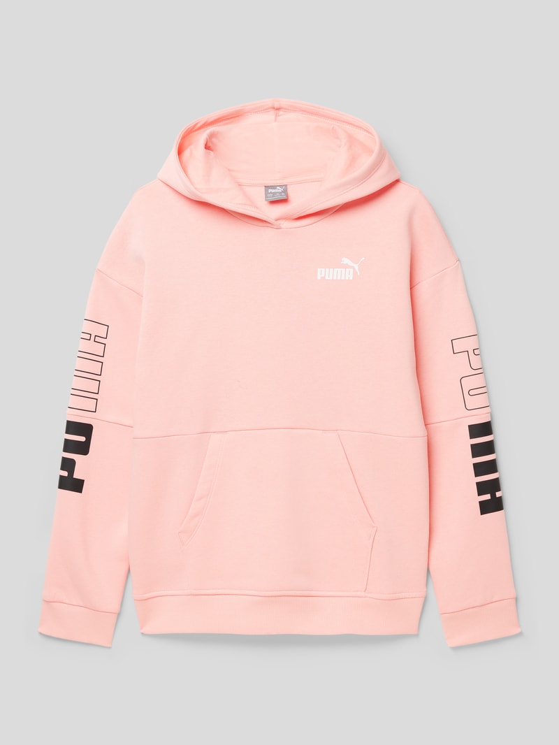 Hoodie mit Känguru-Tasche Modell 'POWER' in rosa