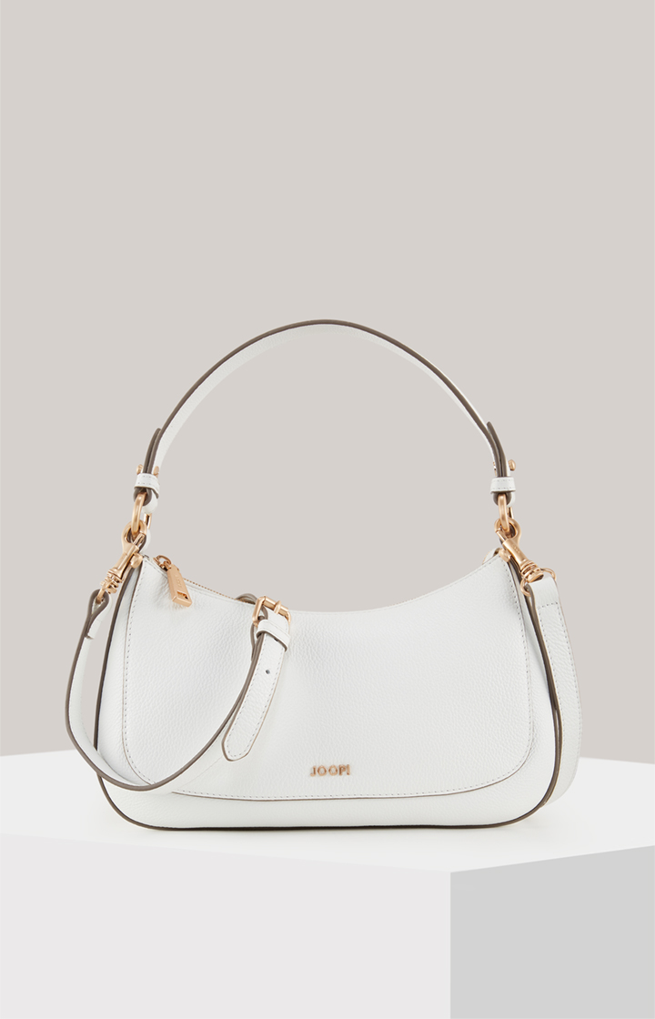 Leder-Schultertasche Estate Loreen in Weiß