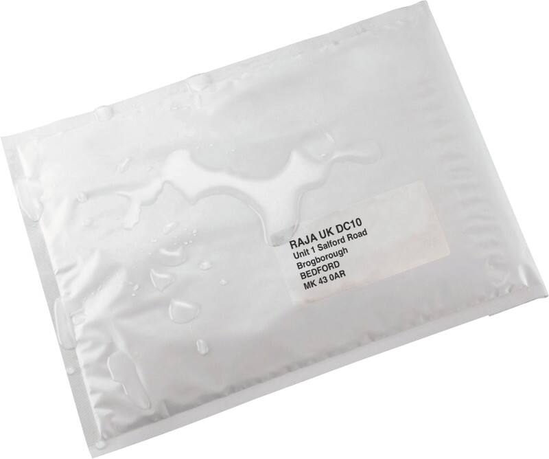RAJA Luftpolster-Luftpolster-Versandtaschen PE (Polyethylen) Folie Weiß Mit Fenster 145 (B) x 205 (H) mm mm Selbstklebend 75 g/m² 100 Stück