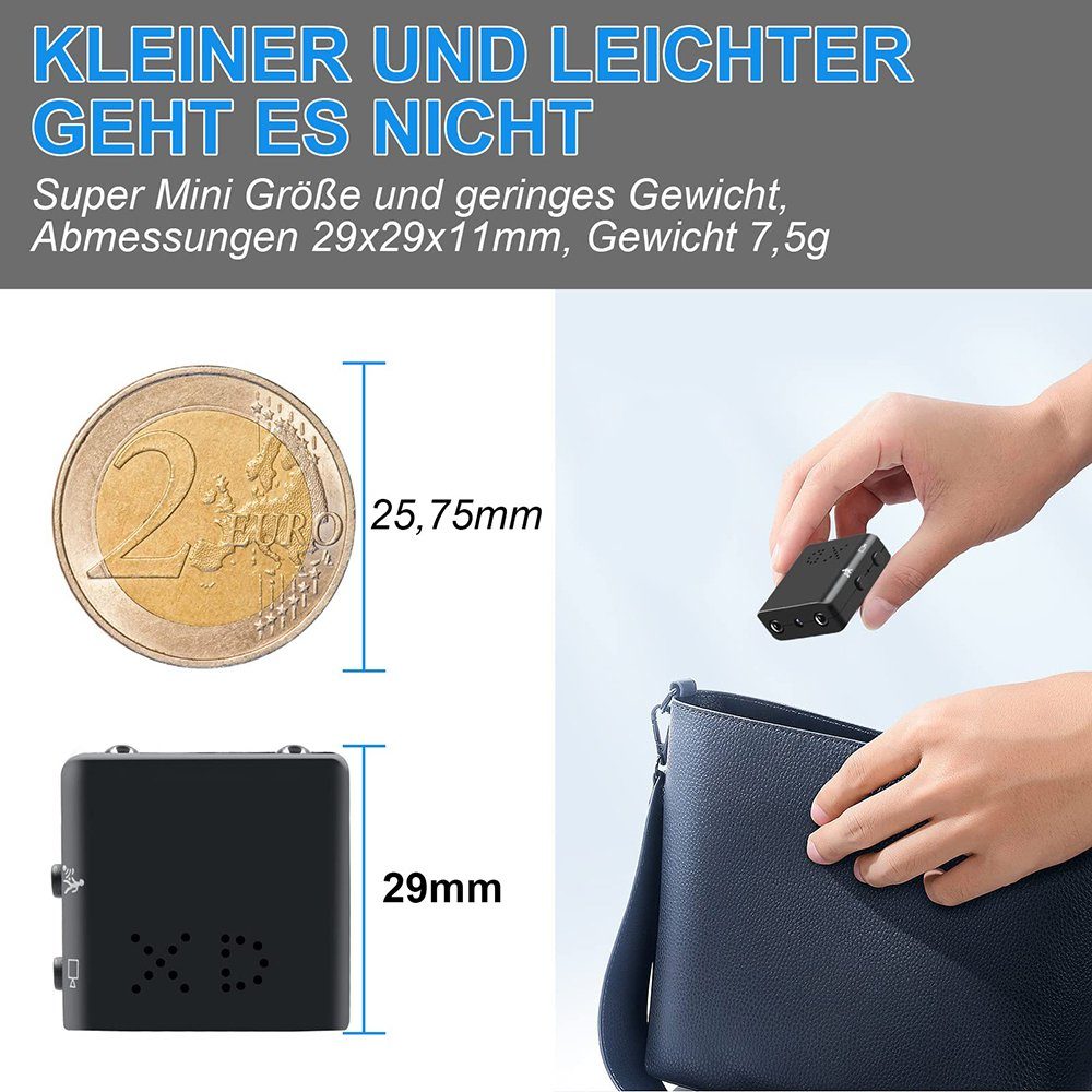 GelldG Mini Kamera Videokamera HD 1080P Überwachungskamera Sicherheitskamera Überwachungskamera
