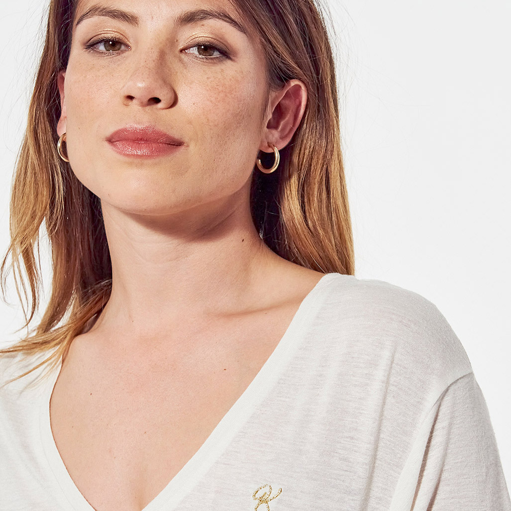 PAOLA  T-shirt loose blanc Femme imprimé tête de mort