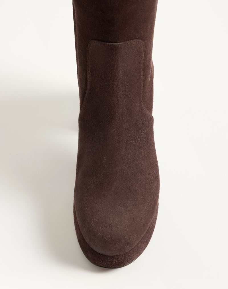 Bota plataforma Fawcette de 90 mm em couro dividido