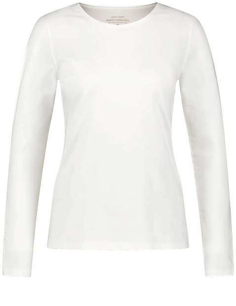 Basic Langarmshirt mit Satinblende