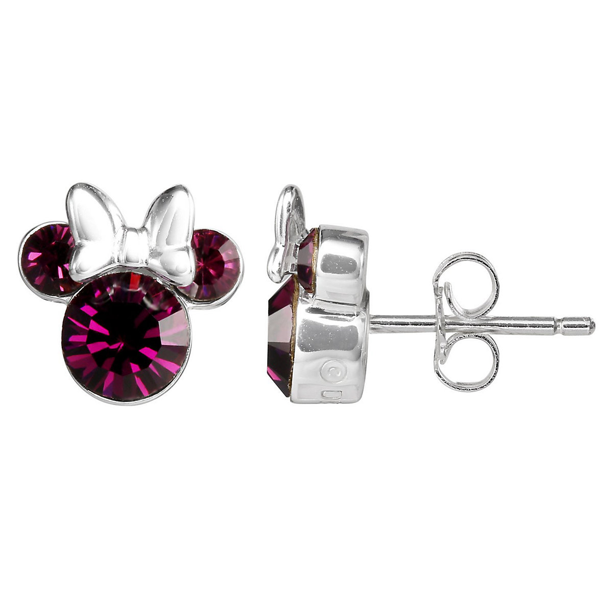 Kinder-Ohrringe Geburtsstein Februar Lila 925 Silber Ohrstecker