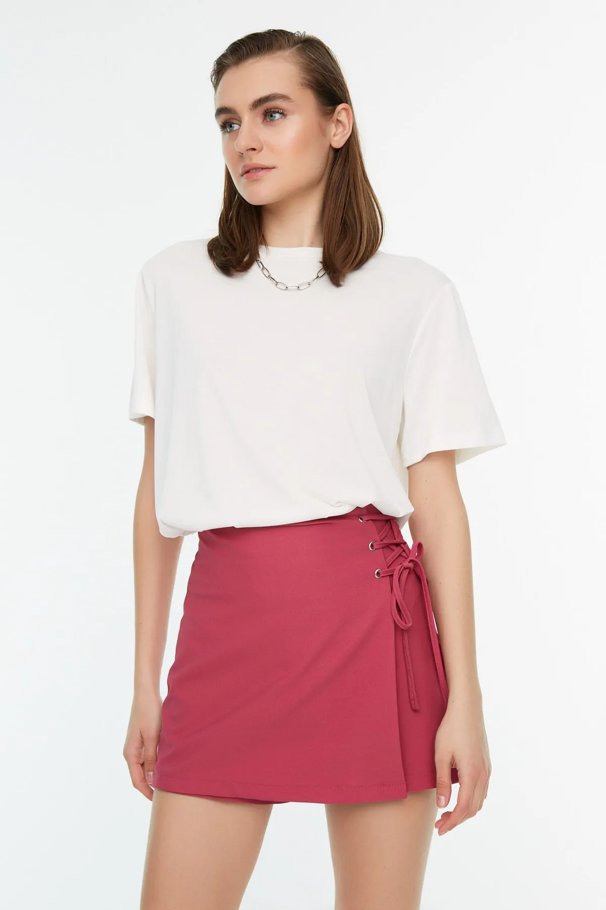Trendyol Collection  Shorts - Lila - Hoher Bund