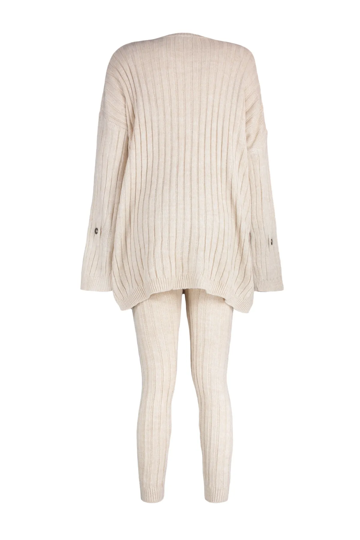 Trendyol Collection  Beige Cordhose Strickoberteil und -unterteil-Set TWOAW22AU0039