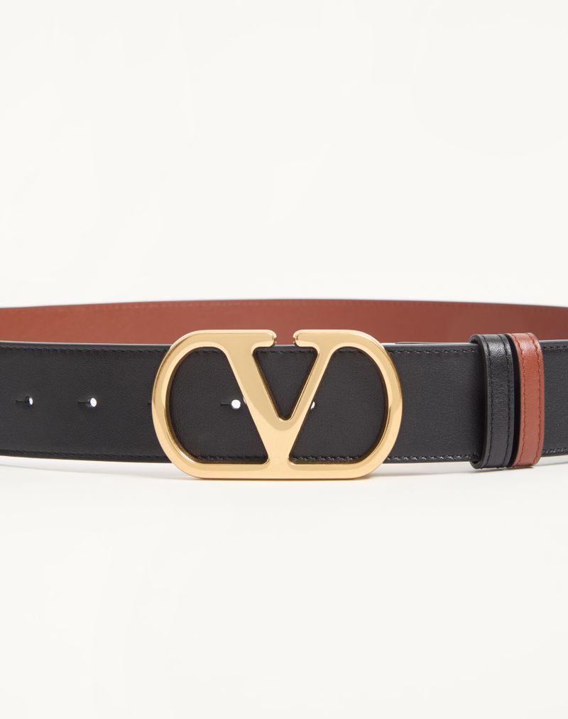 VLogo Signature vendbart bælte i skinnende kalveskind 40 mm