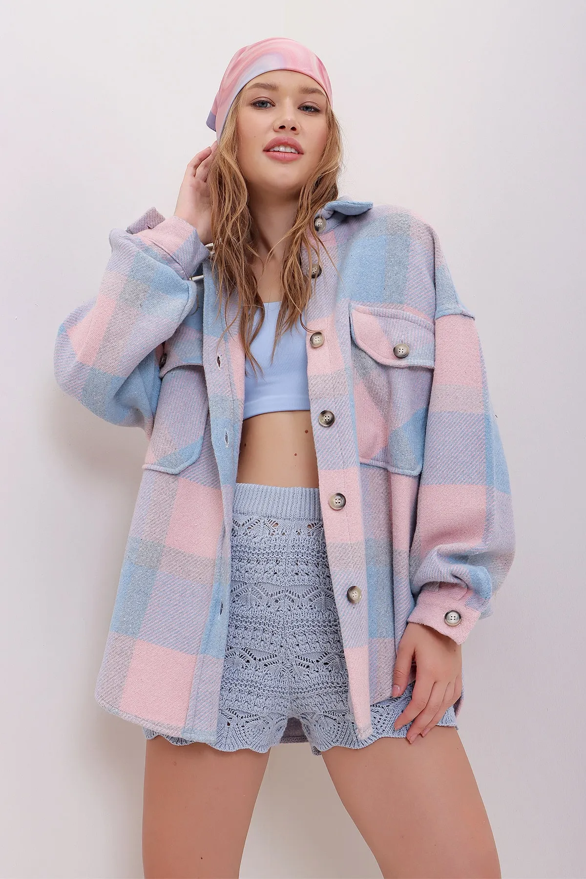 Trend Alaçatı Stili  Hemd - Mehrfarbig - Oversized