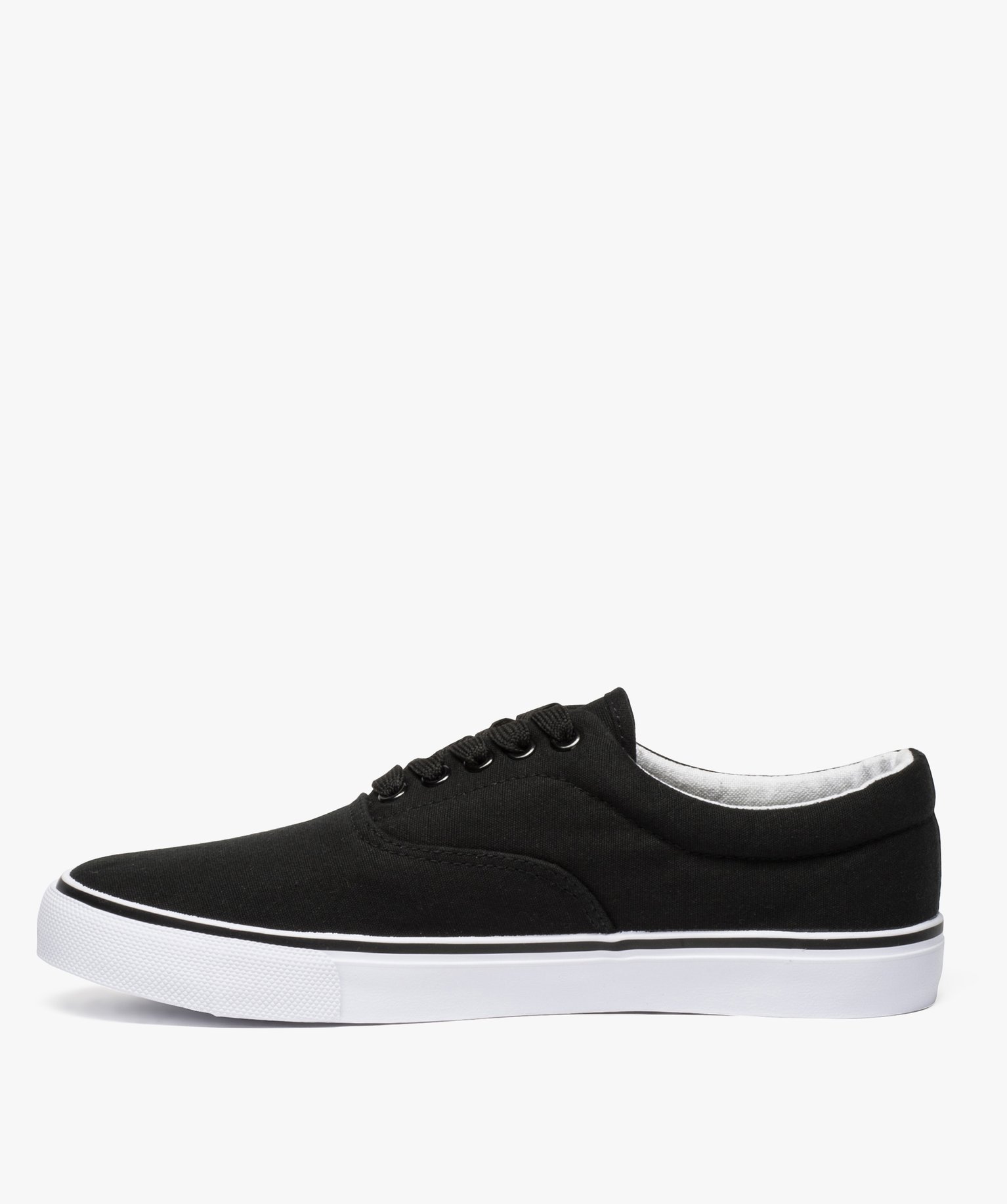Tennis homme en toile avec semelle contrastante noir | GEMO