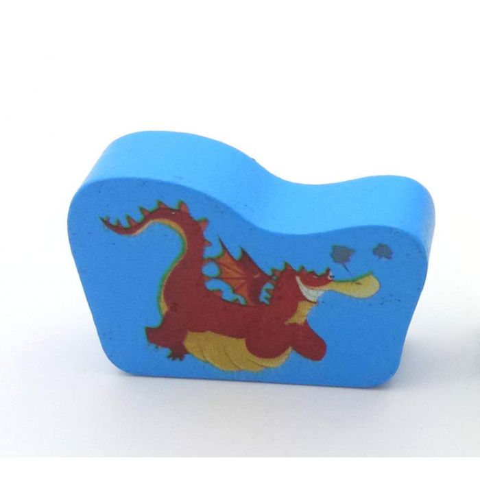 Drache bedrucktes Spielteil
