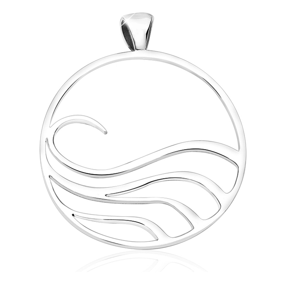 Nenalina Nenalina Pendentif Femmes pendentif vagues maritimes Cut-Out en argent sterling 9 Pendentif