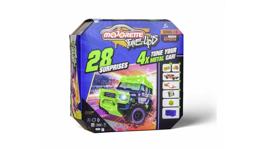 Majorette - Tune Ups Series 3 - 4er Set mit 28 Überraschungen, 4 von 18 Autos zum Tunen im Überraschungspack