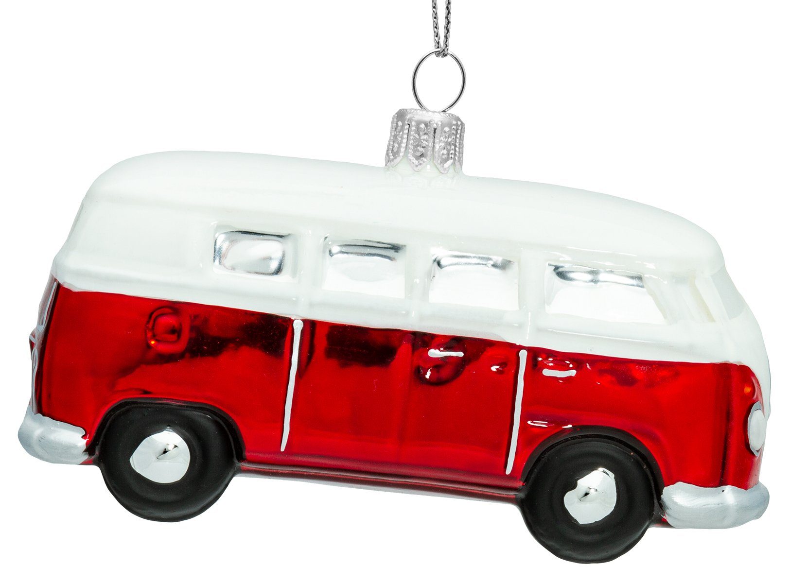 SIKORA Christbaumschmuck SIKORA BS718 VW Bulli T1 Christbaumschmuck Glas Figur Weihnachtsbaum Anhänger - Premium Line