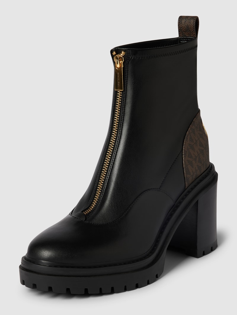 Stiefeletten in Leder-Optik Modell 'Cyrus' in schwarz