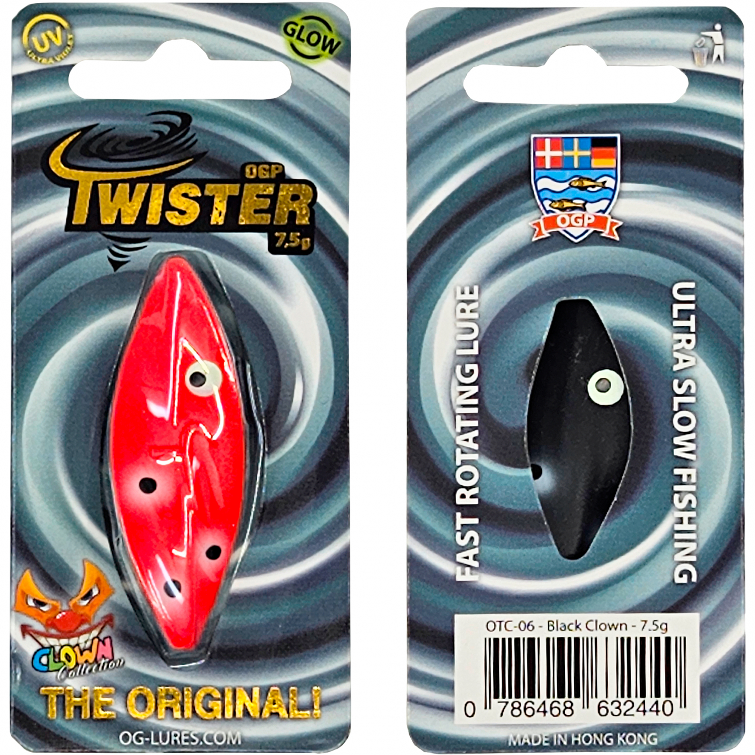 OGP Inline-Köder Twister (Black Clown)