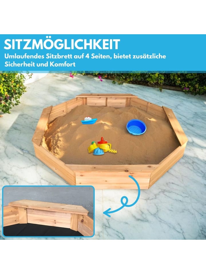 Coemo Sandkasten Larry 4-Sitzer Holz  in Natur günstig kaufen