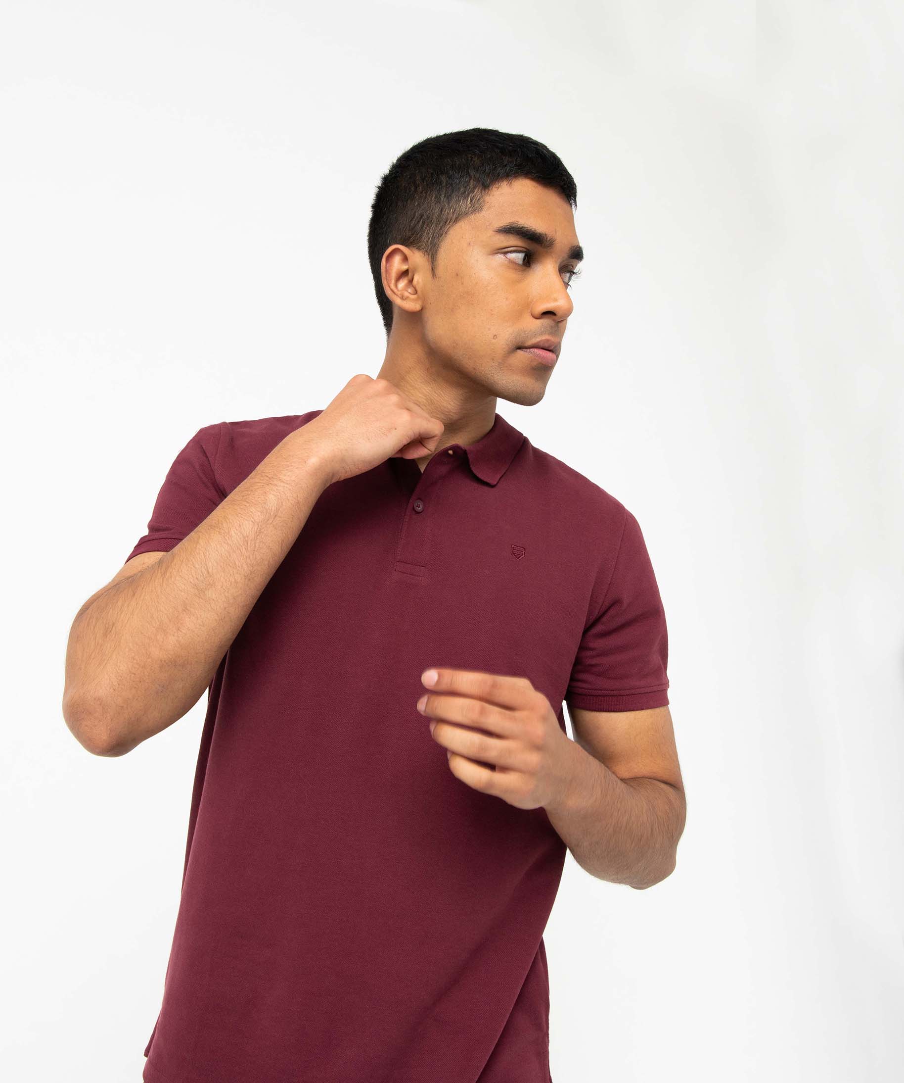 Polo homme à manches courtes en maille piquée violet | GEMO