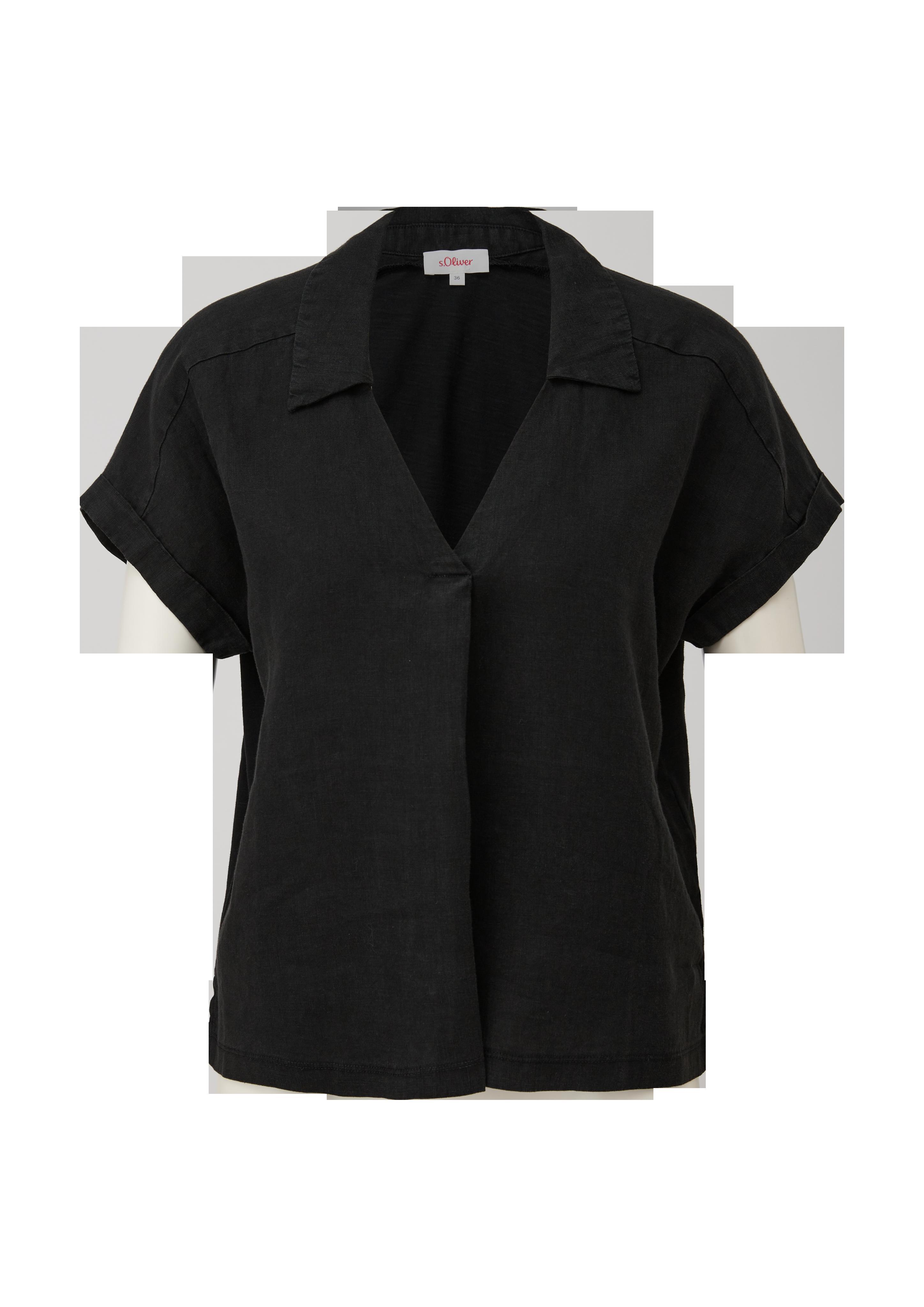 Blusenshirt mit Leinen-Front  2132144-9999