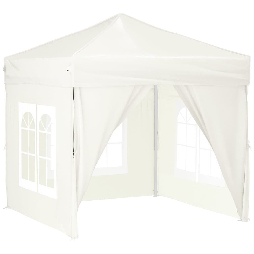 vidaXL Partyzelt Partyzelt Faltbar mit Seitenwänden Creme 2x2 m