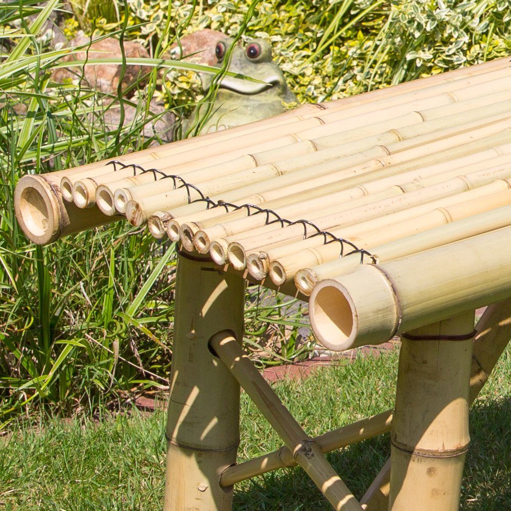Homestyle4u Gartenbank Sitzbank Bank Bambusbank natur Bambus Holzbank