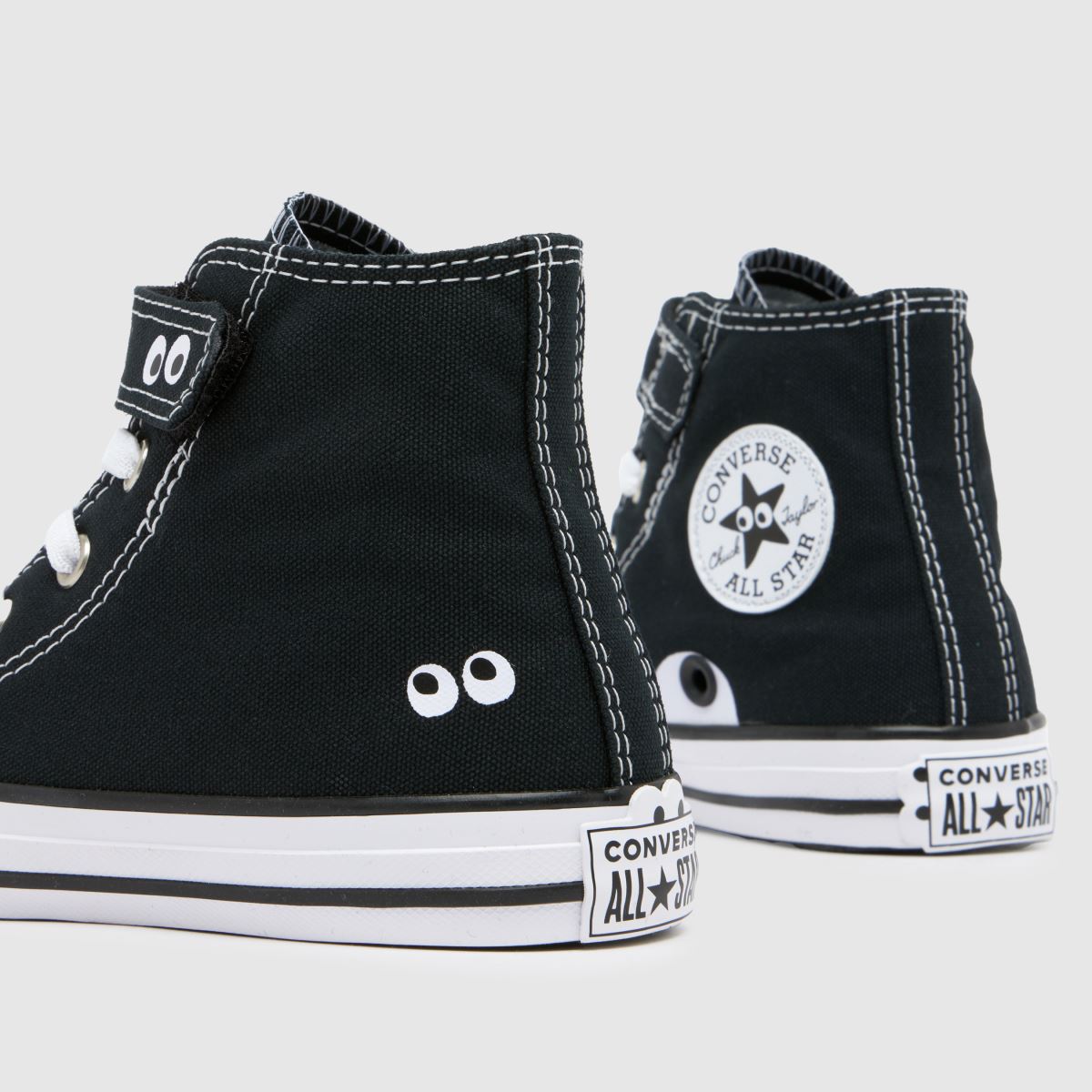 Converse svarta och vita All Star Hi 1v Eyes Junior-sneakers