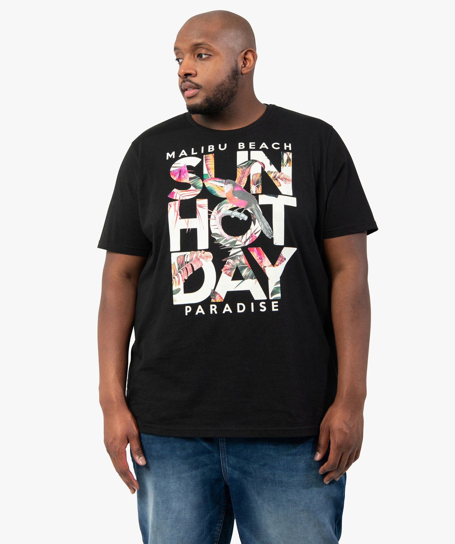 Tee-shirt homme avec motif exotique noir | GEMO