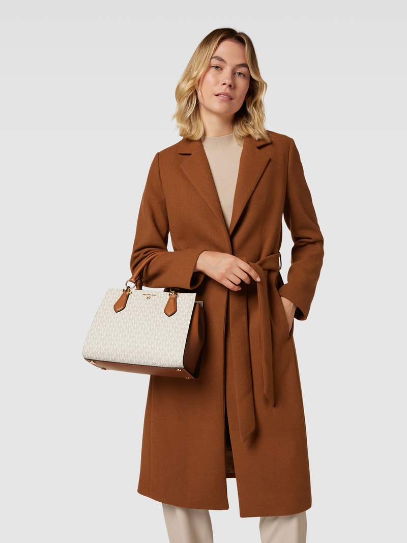 Tote Bag mit Label-Print Modell 'MARILYN' in ecru