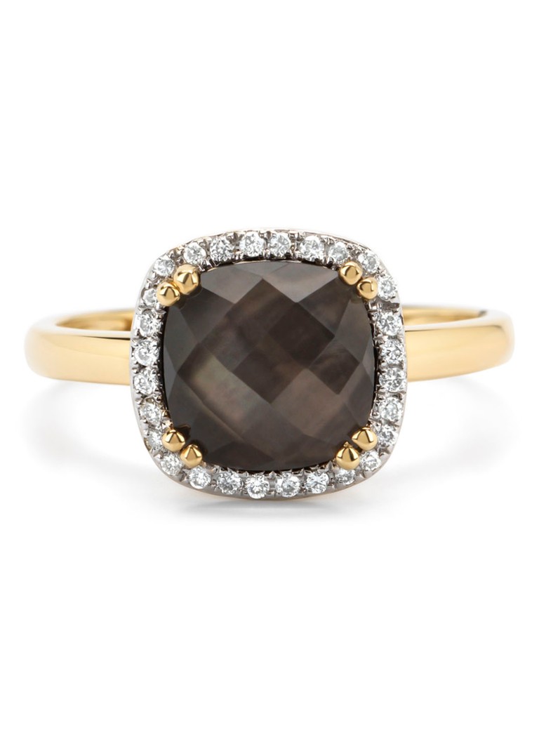 Anello Diamond Point in oro giallo, quarzo da 2,08 ct, Fiesta
