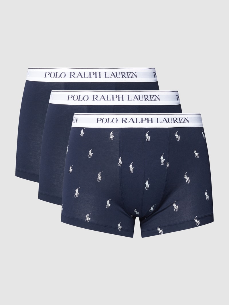 Trunks mit Logo-Bund 3er-Pack Modell 'CLASSIC' in dunkelblau
