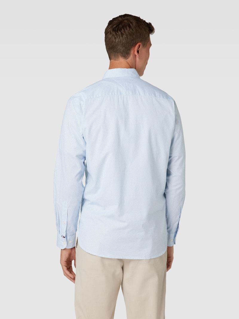 Freizeithemd mit feinem Allover-Muster in blau