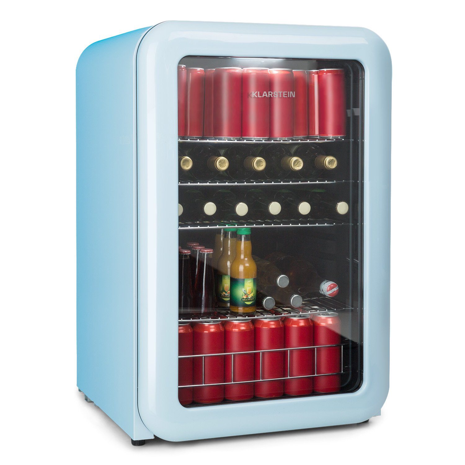 Klarstein Getränkekühlschrank HEA13-PopLife-48L 10040737, 47.5 cm hoch, 44 cm breit, Bierkühlschrank Getränkekühlschrank Flaschenkühlschrank mit Glastür