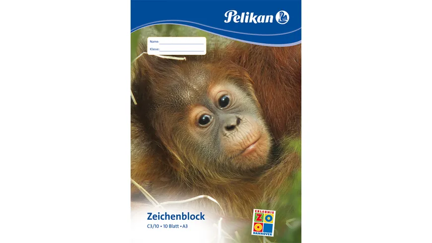 Pelikan Zeichenblock A3 sortiert 10 Blatt 100g/qm