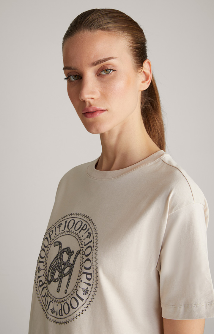 Baumwoll-T-Shirt in Beige