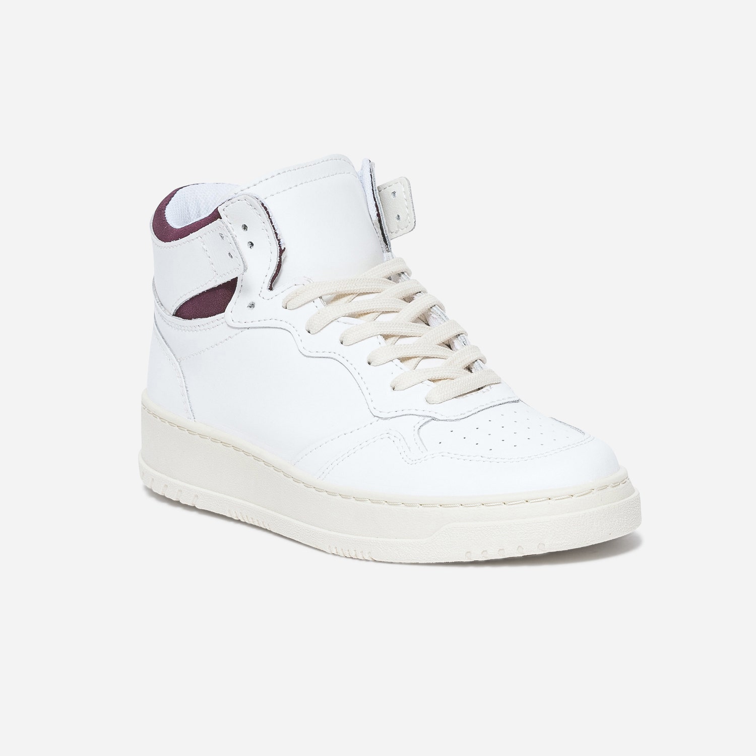 Basket TEXTO blanche et bordeaux