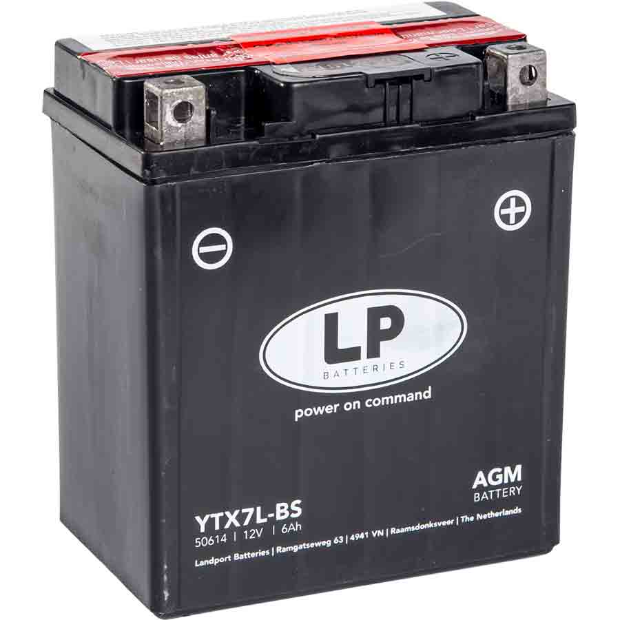Landport YTX7L-BS AGM Motorrad Batterie, 12 V 6 AH - ATU