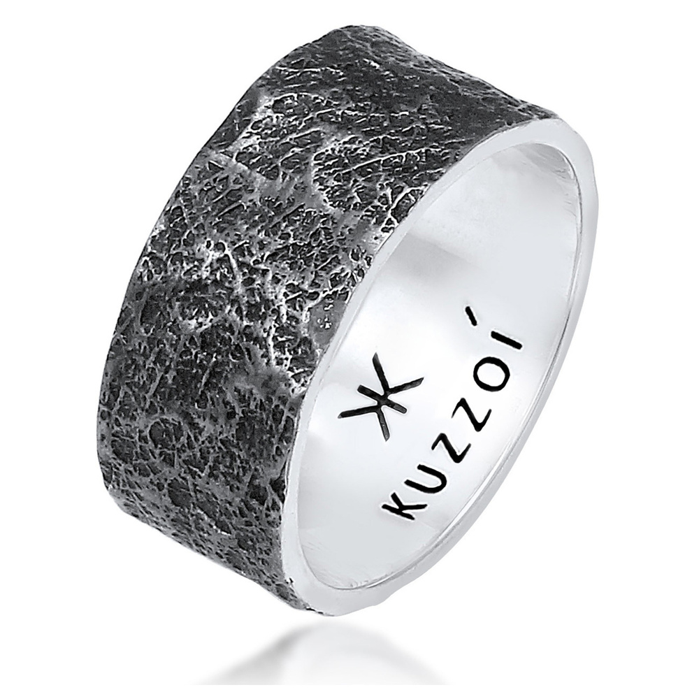 KUZZOI KUZZOI Bague Structure organique des bracelets pour hommes en argent sterling 925 Bague