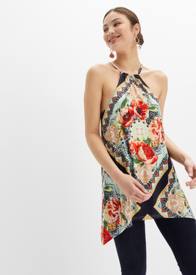 Top, Scarf-Print