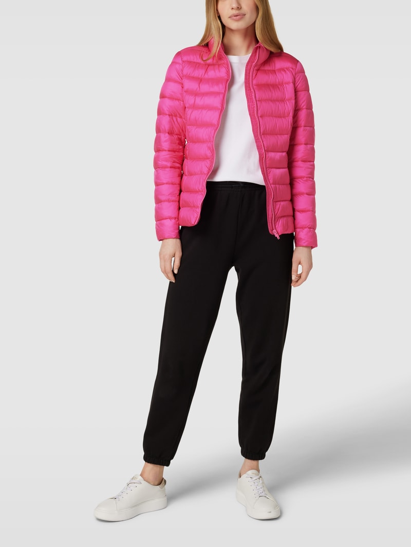 Steppjacke mit Stehkragen in pink